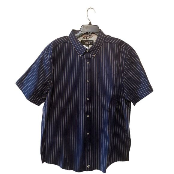Cody James blue stripe buttons pockets collar 98 % cotton 2 % spandex brand new - Picture 1 of 5